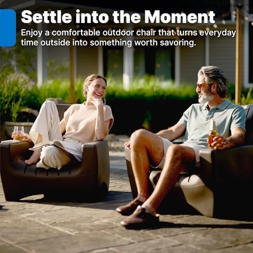 Step2 Switchback Adirondack Chair for Patio, Porch, Pool, Fire Pit, Deck, Durable Outdoor Seat with Back Support for Adults, Dark Cedar