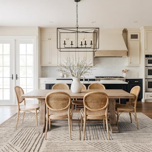 Rugshop Modern High-Low Patchwork Geometric Area Rug Cream 7'10" x 10'