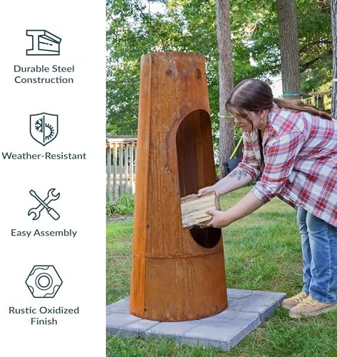 Sunnydaze Santa Fe Large Wood Burning Chiminea Outdoor Fireplace, 50"