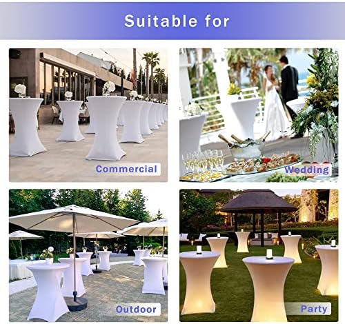 Spandex Black Cocktail Table Covers for 30-32 Inch High Top Pub 4 Pack