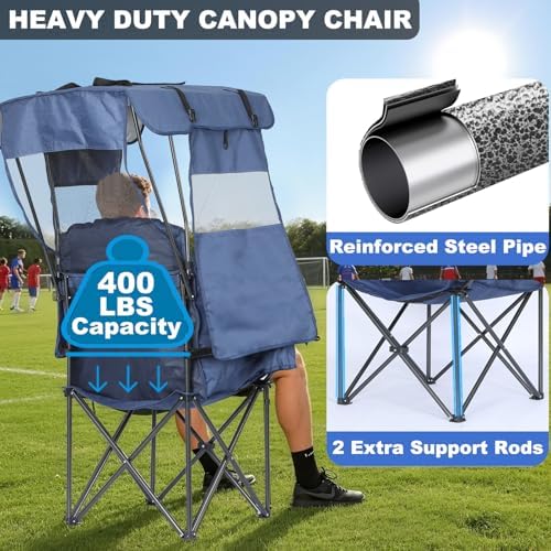 Bolosy Oversized Camping Chair with Canopy Beach Chair with Sun Shade