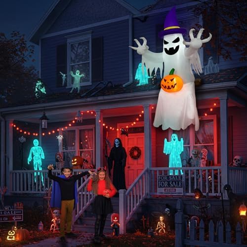 OurWarm 8FT Ghost Inflatable Halloween Decorations, Halloween Inflatables