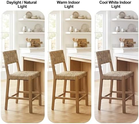 DUHOME Rattan Bar Stools Set of 4, 24'' Bohemian Counter Height Stools