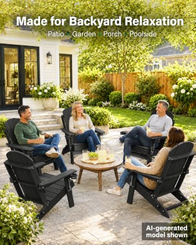 YEFU Adirondack Chairs Set of 2 for Outdoor: Folding Adirondack Chair
