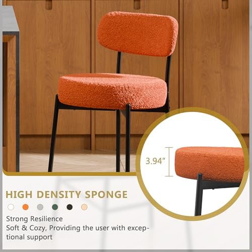 DYHOME Bar Stools Set of 2,24 Inch Boucle Counter Stools for Kitchen Island