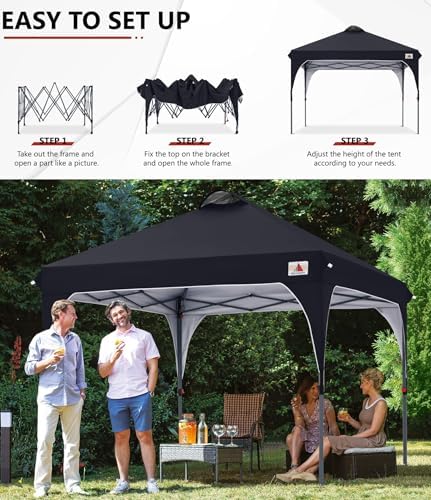 ABCCANOPY 10x10 Pop up Canopy Tent Instant Outdoor Shelter, Dark Black