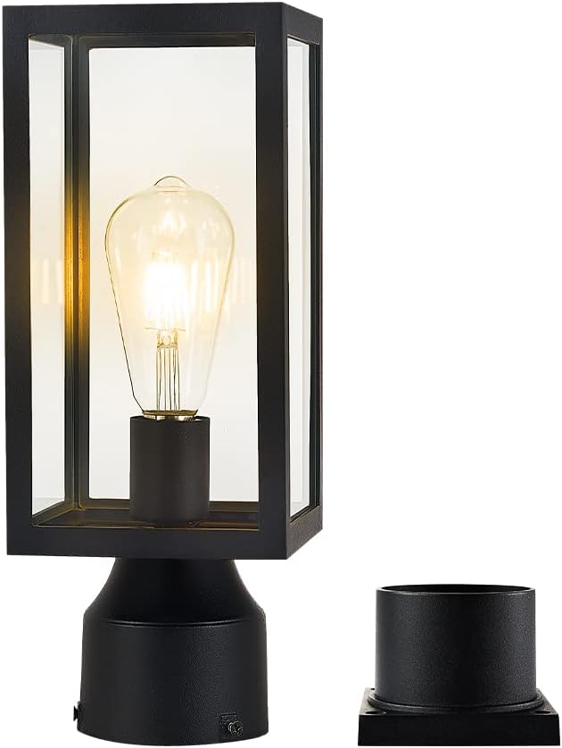 Windben Outdoor Post Light, Waterproof, 13.8in, Matte Black