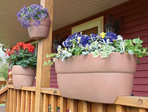 Bloomers Rail Picker Self-Watering Railing Planter Grow Box – 24" Weatherproof Resin Planter – Fits 1.25"–3.875" Wood & Metal Railings – White