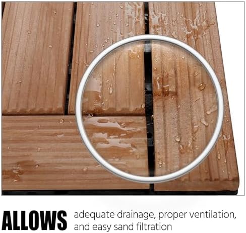 Topeakmart 27PCS Interlocking Deck Tiles 12x12 Patio Flooring, Brown