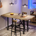 Tribesigns 63-Inch Counter Height Bar Table with Metal Footrest (Gray)