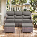 HUMMUH 11-Piece Patio Set with Swivel Rockers, Sofa and Fire Pit Table