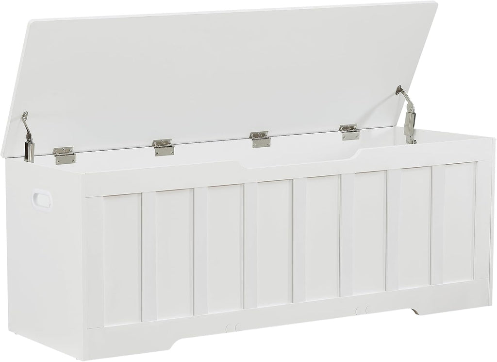 VANKILEY 51.2" Storage Chest Extra Large,Wooden Storage Bench,White