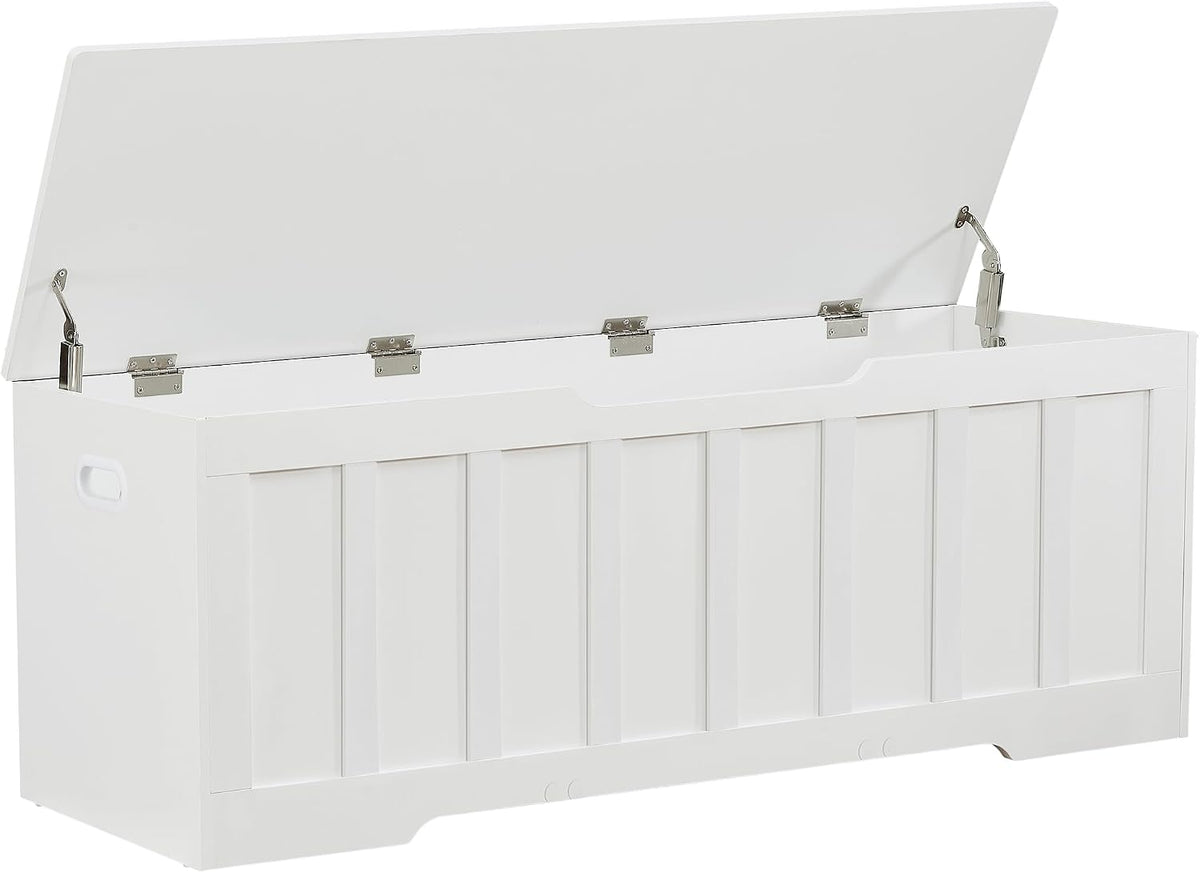 VANKILEY 51.2" Storage Chest Extra Large,Wooden Storage Bench,White