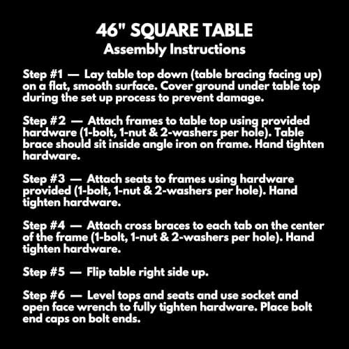COATEDOUTDOORFURNITURE 46In Square Picnic Table, Expanded, Red