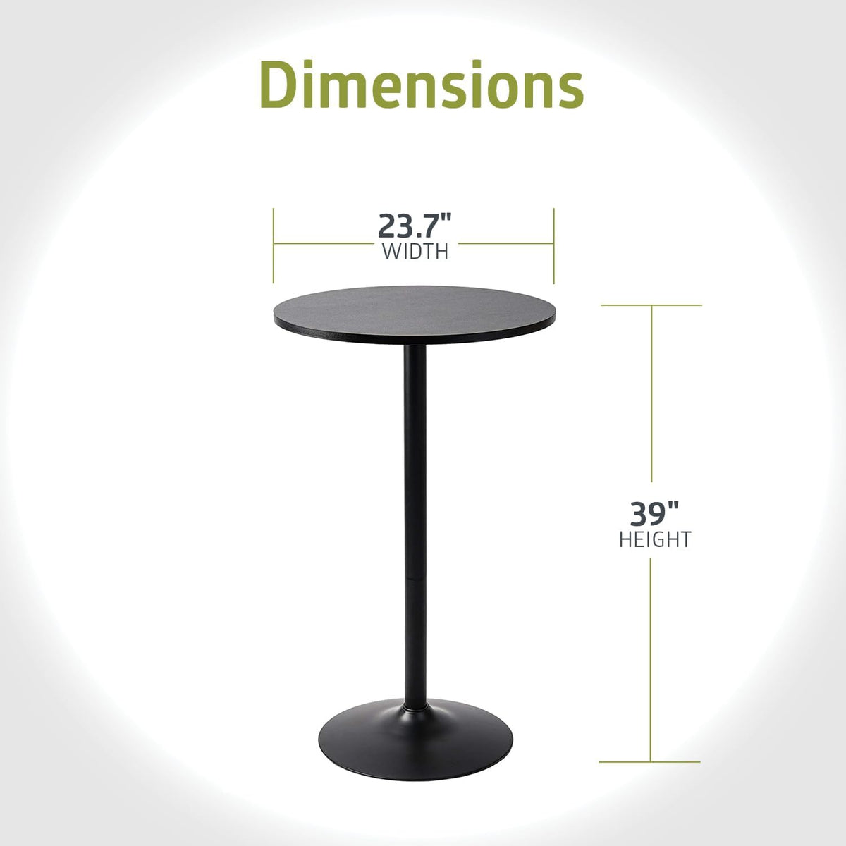 pearington pub table, jet black, 4pk shown in use