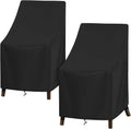 SunPatio Outdoor High Back Chair Covers 2 Pack, 27"W x 30"D x 42"H, Black