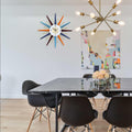 FIELDY Large Wall Clock 22 Inch Mid Century Wall Clocks Starburst Clock Non Ticking Battery Operated 3D Wall Clocks Home Décor for Living Room, Kitchen, Dining Room, Bedroom