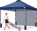 MASTERCANOPY 10x10 Durable Pop Up Canopy Tent with 1 Sidewall, Navy Blue