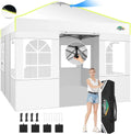 COBIZI 10x10 Pop Up Canopy - One Push Setup Tent, Glow Strips, 4 Sidewalls