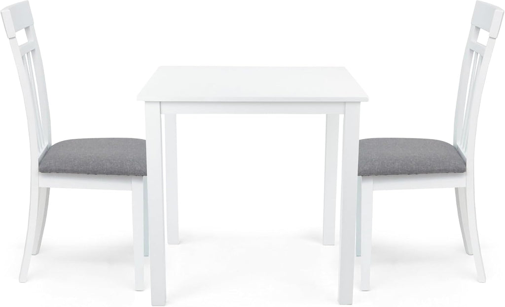 Dining Square Kitchen Table Contemporary Design Solid Wooden in White Finish