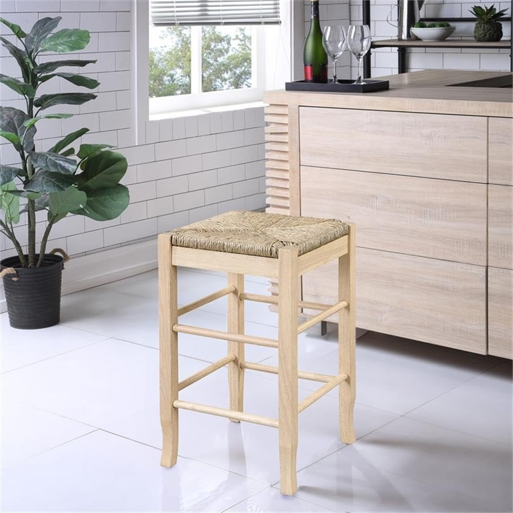 Boraam Square Rush Backless Counter Height Kitchen Stool - Blonde Oak