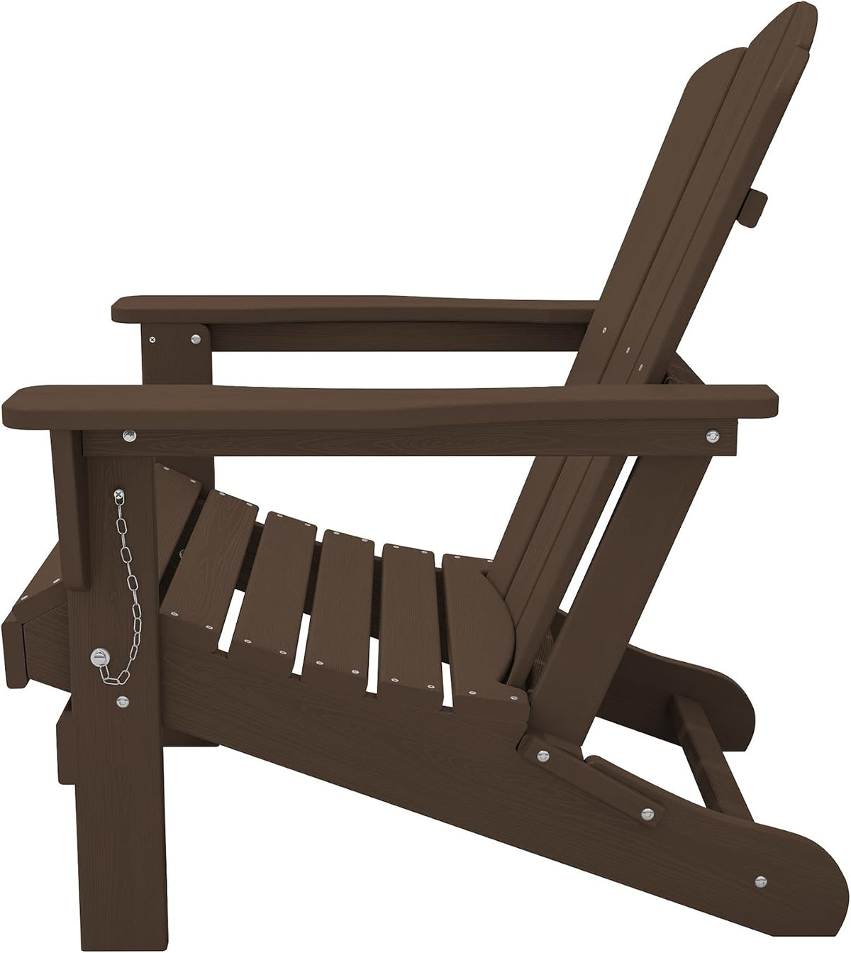 KINGYES Folding Adirondack Chair Set of 4 with Cup Holder, Coffee