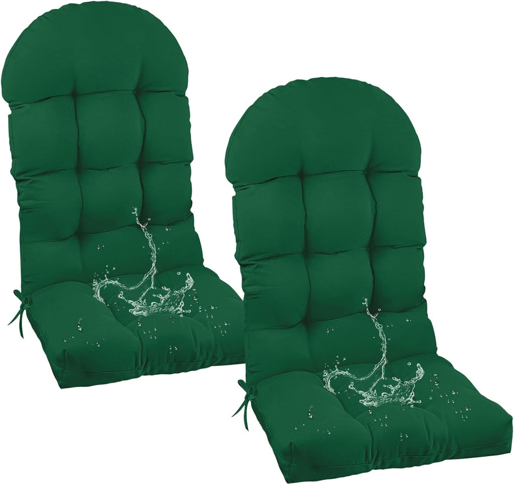 Outdoor Adirondack Chair Cushions Set of 2 Waterproof Dark Green