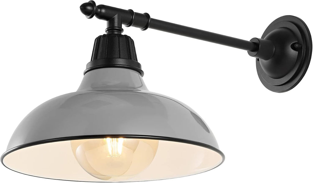 JONATHAN Y Wallace 1-Light Outdoor 12.25" Wall Sconce, Gray/Black