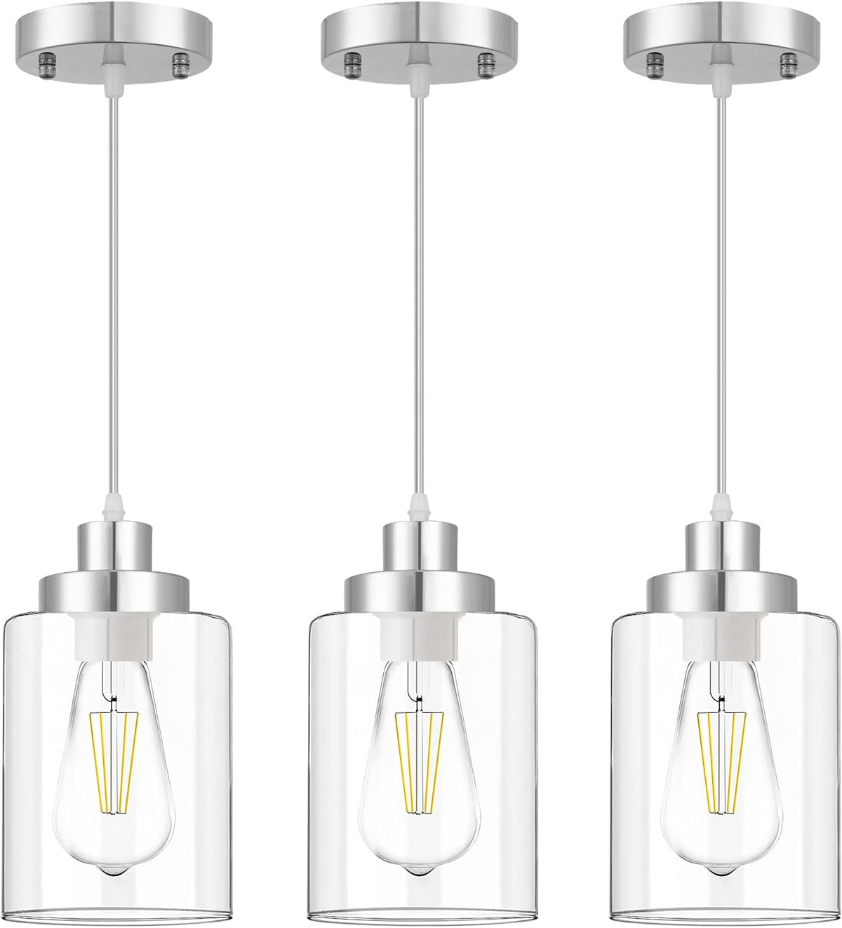 WimiSom Industrial Pendant Lighting, Modern Glass Shade Pendant Lights