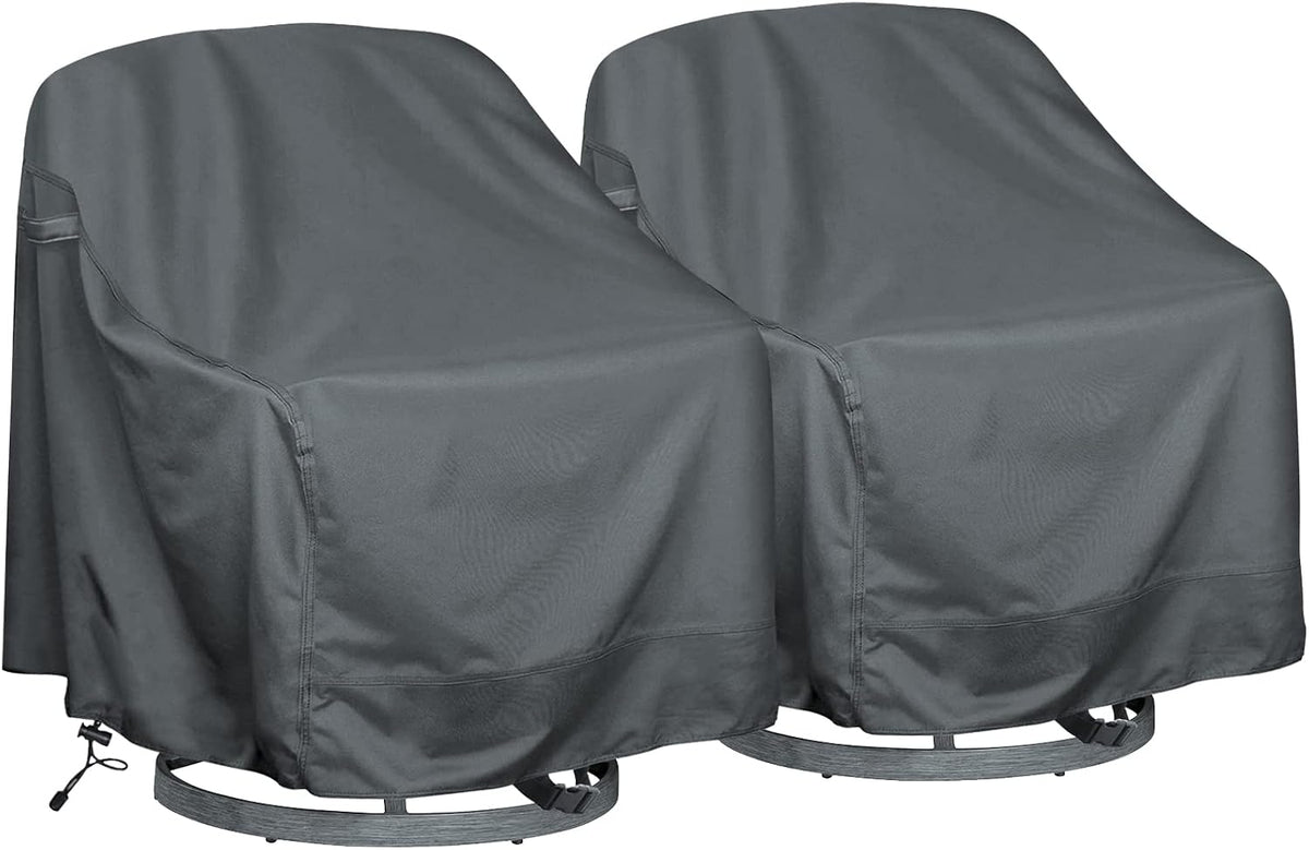 Patio Swivel Chair Covers 2 Pack, 39 x 37 x 38.5 in, Waterproof Gray