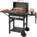 Charcoal Grill with 2 Side Tables 343 Sq.In.for BBQ Outdoor Cooking