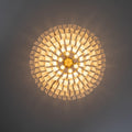 TOCHIC Capiz Shell Chandelier, Gold Coastal Chandelier with Natural Shells