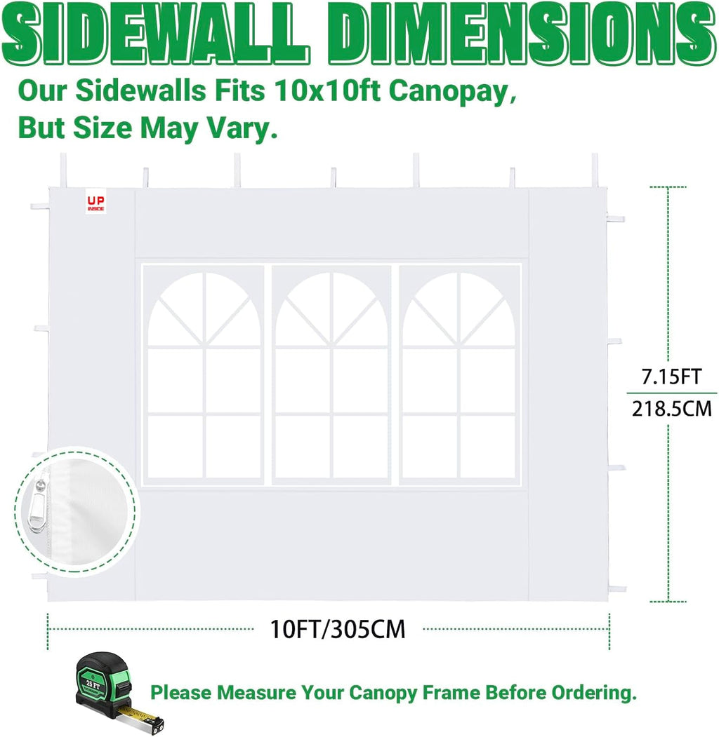 acepic 10x10 church window sidewalls for canopy,gray(3pcs no, package contents