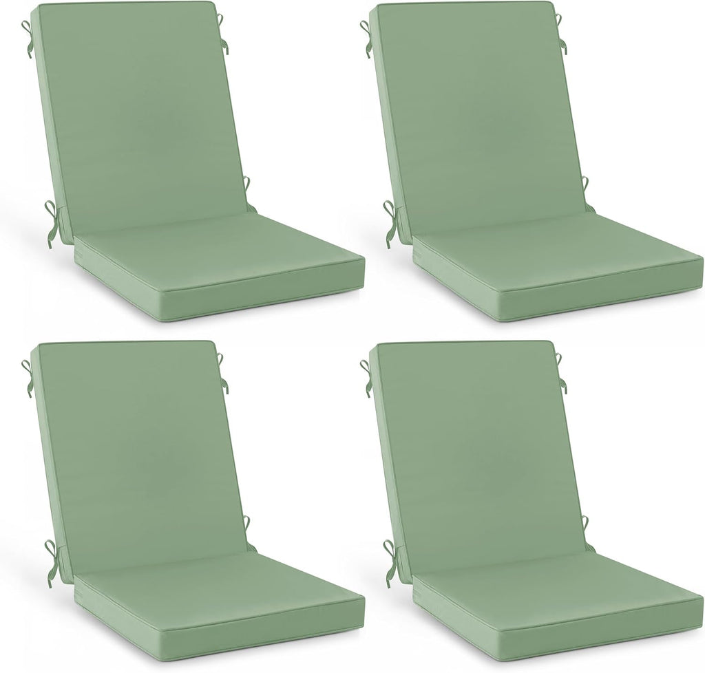 Summsun Patio Dining Chair Cushions 4-Pack, 20 x 20 Inch, Sage Green