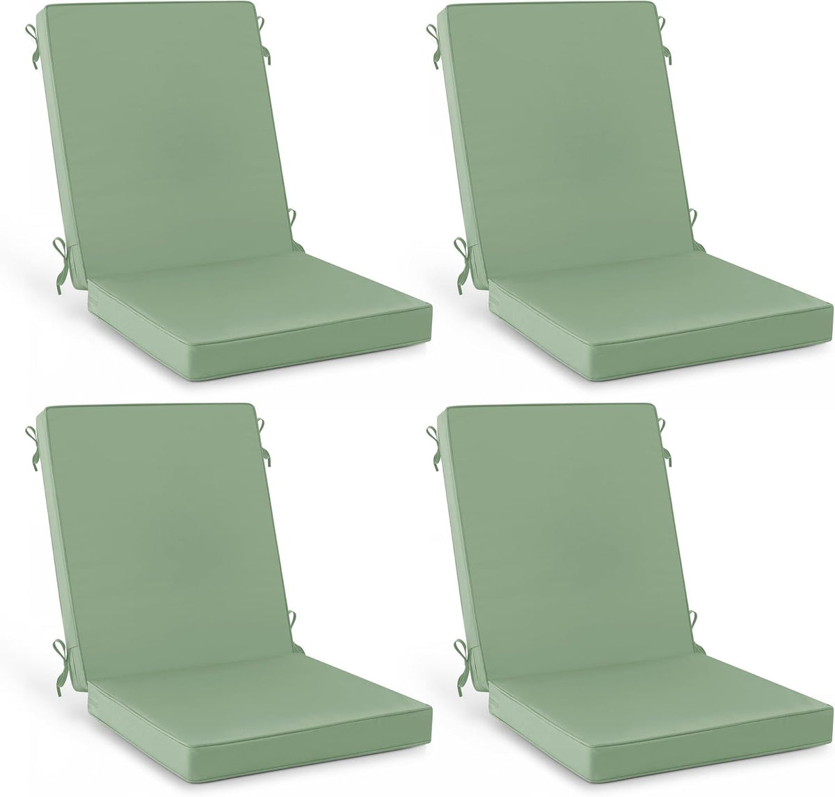 Summsun Patio Dining Chair Cushions 4-Pack, 20 x 20 Inch, Sage Green