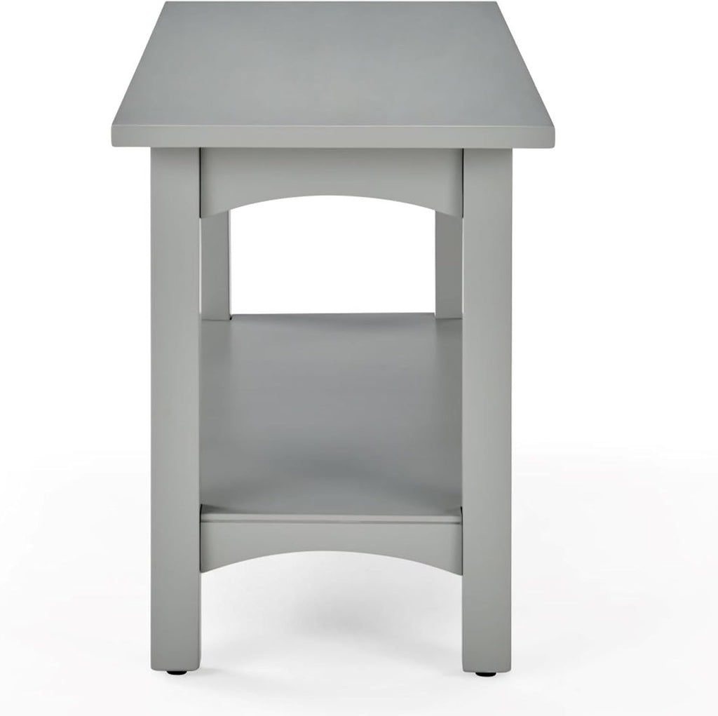 Alaterre Furniture Craftsbury Entryway Bench with Storage Shelf, Gray, 36”