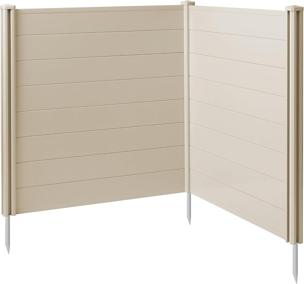 Casafield 48" x 48" Privacy Screen - Outdoor Vinyl Fence Panel Enclosure for AC/Trash Bins/Pool Equipment - Tan