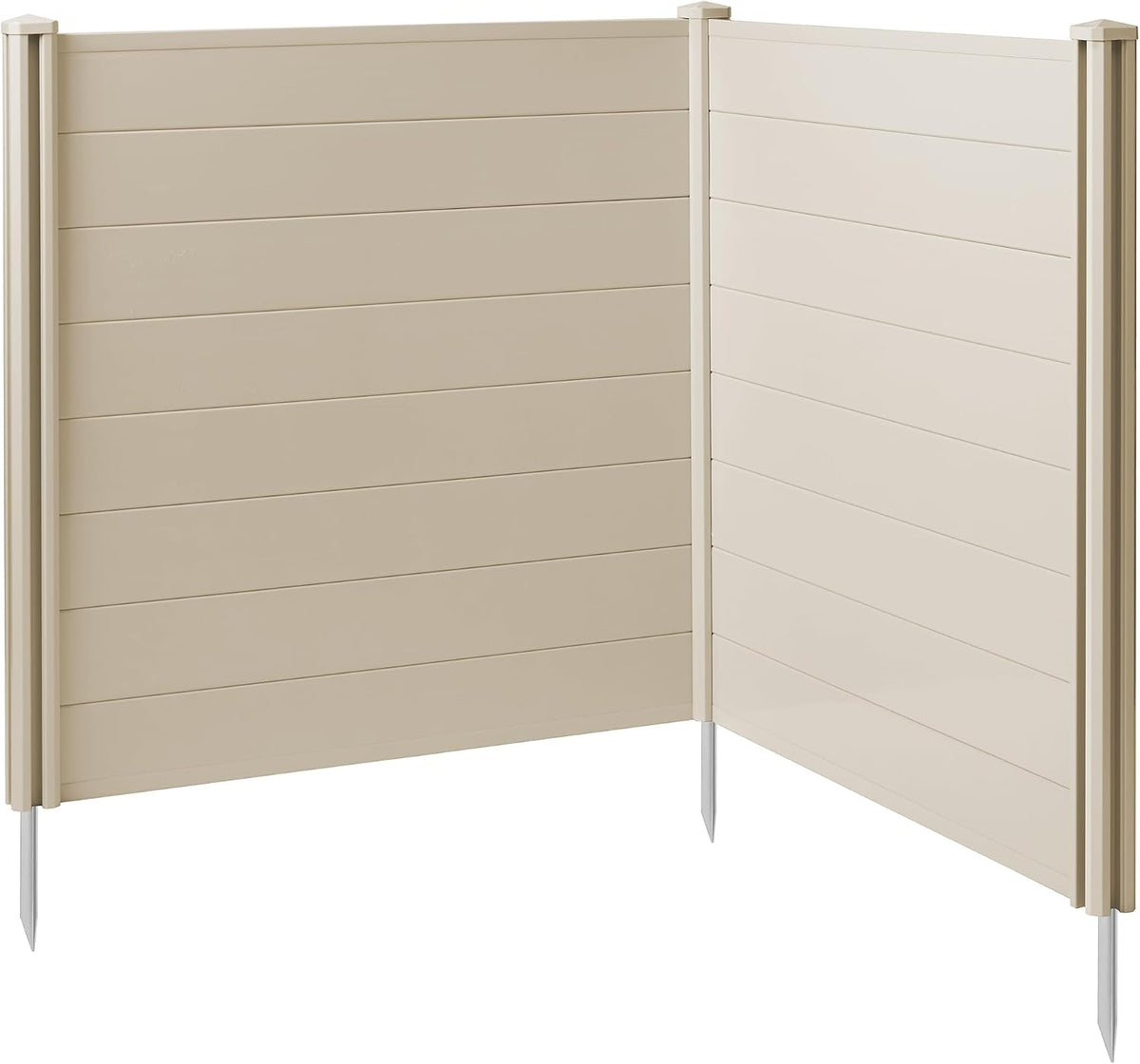 Casafield 48" x 48" Privacy Screen - Outdoor Vinyl Fence Panel Enclosure for AC/Trash Bins/Pool Equipment - Tan