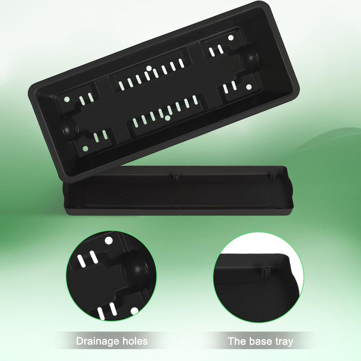 CADUKE 6 PCS Railing Planter Boxes, Black Planter Boxes with Bracket
