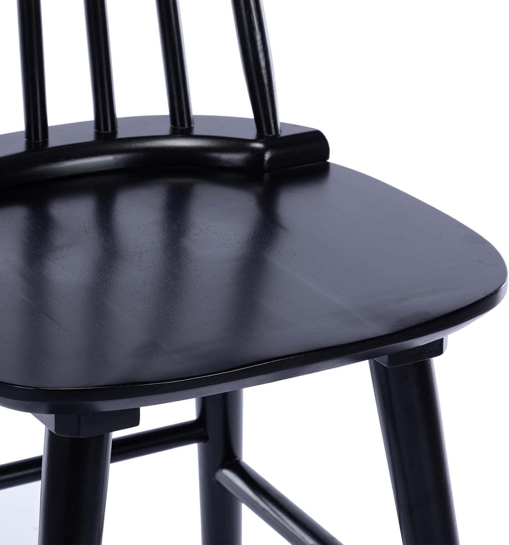 DUHOME Wood Bar Stools Set of 2, Farmhouse Counter Stools 24’’ Barstool with Spindle Back Counter Height Stool Chairs for Kitchen Islands, Black