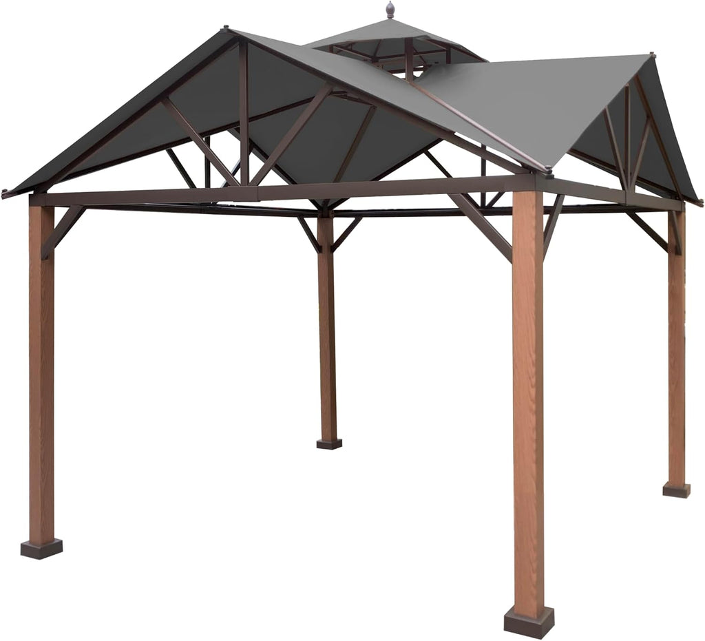 APEX GARDEN Replacement Canopy Top for The Lowe's Style Selections Gazebo Model # TPGAZ2307 (Grey), Gray