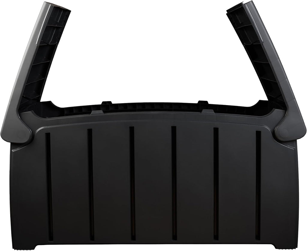 Ward Strata Outdoor Storage Bin, Hinged Lid, Black, 85 Gal