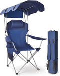 EO Living Backpack Beach Chair with Canopy Shade & Supportive Headrest