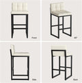 Bar Stools Set of 2, Modern Counter Height Bar Stools, Beige