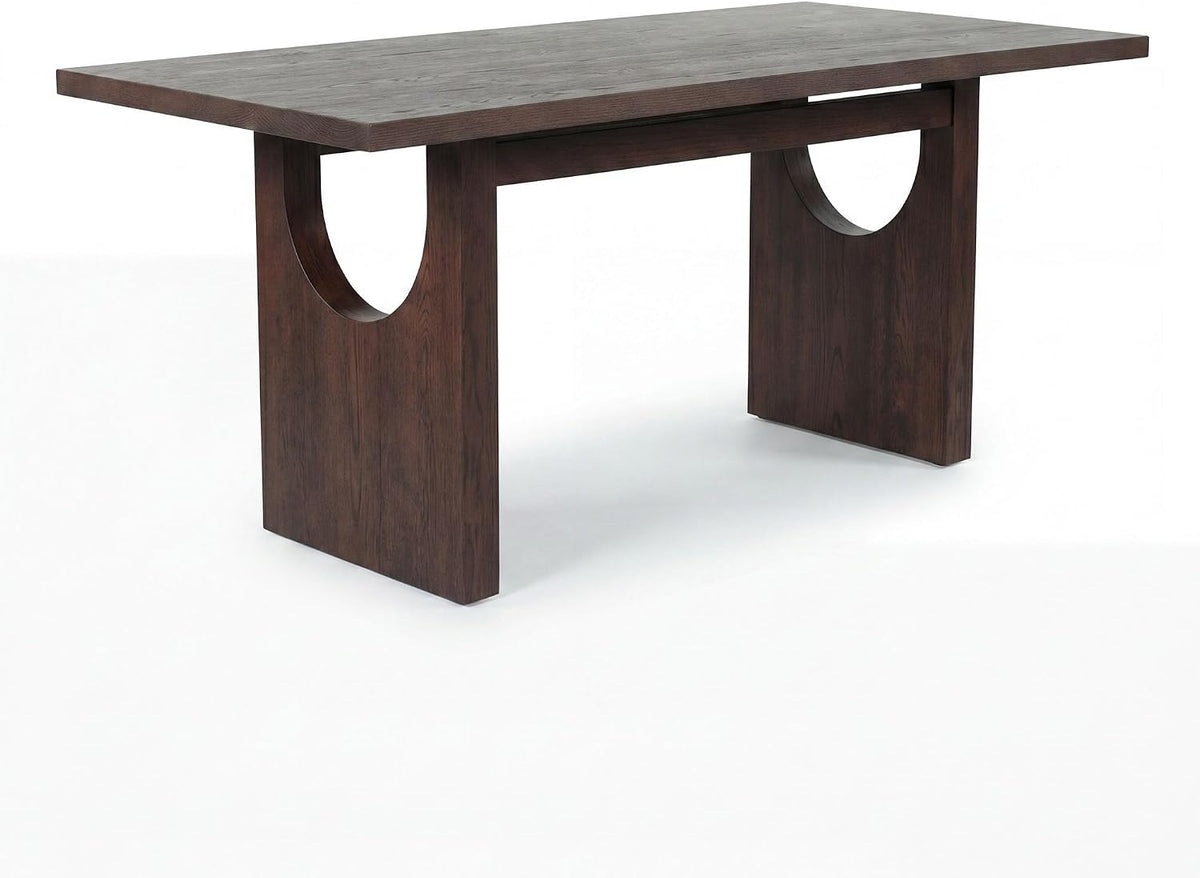 COLAMY ALVORA 72 Inch Dining Table, Rectangular Wood Dining Room Table for 6-8 People, Modern Farmhouse Kitchen Table, Natural Oak Veneer, Stable Heavy Duty Frame,Walnut