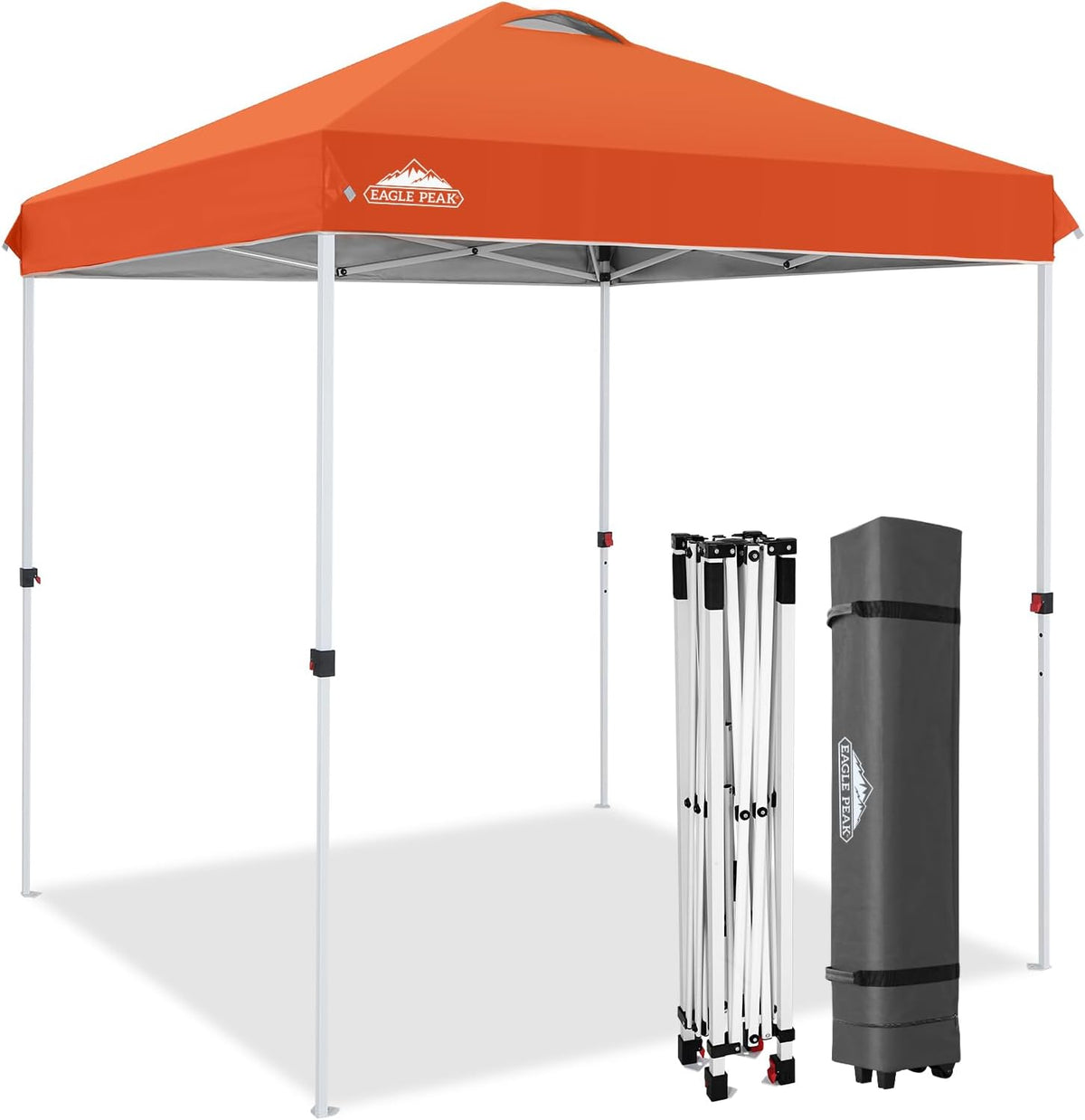 EAGLE PEAK 6.6x6.6 Pop Up Canopy Tent Easy Up Canopy Outdoor, Orange