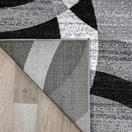 Rugshop Abstract Circles Contemporary High Traffic Area Rug Gray 12' x 15'