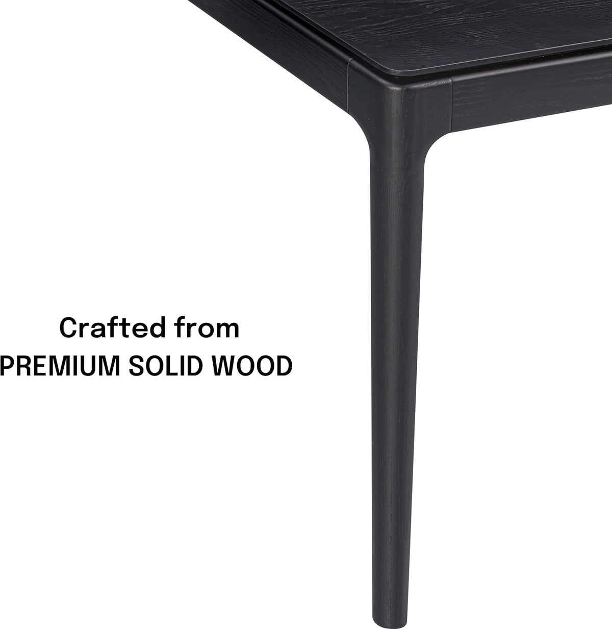 Mingle 55 Inch Modern Rectangular Dining Table, Seats 4-6, Burnt Black