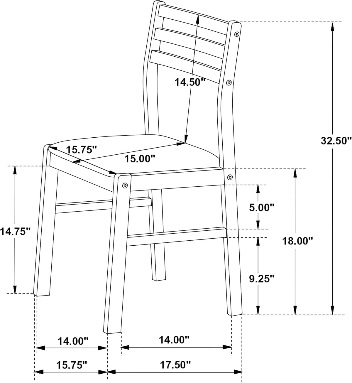 CARTESIAN 3-Piece Round Drop Leaf Dining Set, Cappuccino Table with Ladder Back Chairs, Cream Upholstery