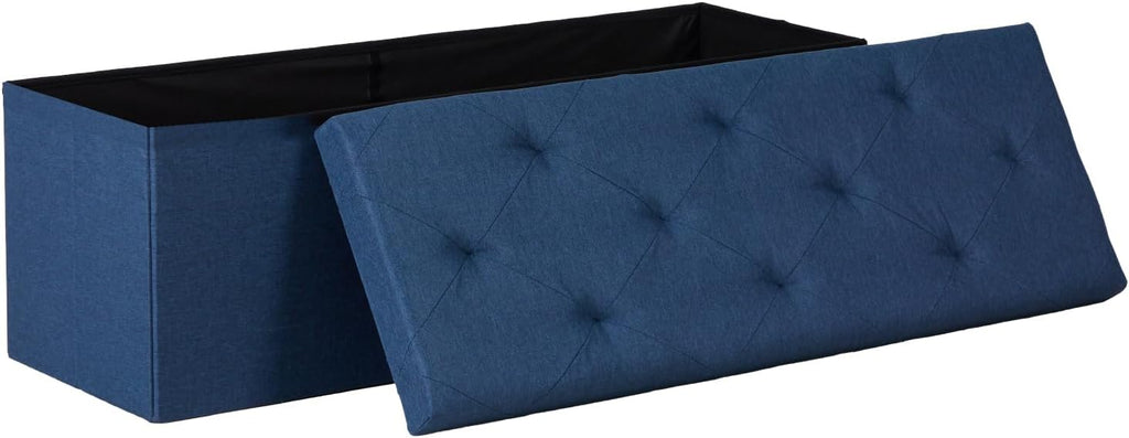 DUMOS 43 Inch Folding Storage Ottoman Bench, Large Ottoman with Storage